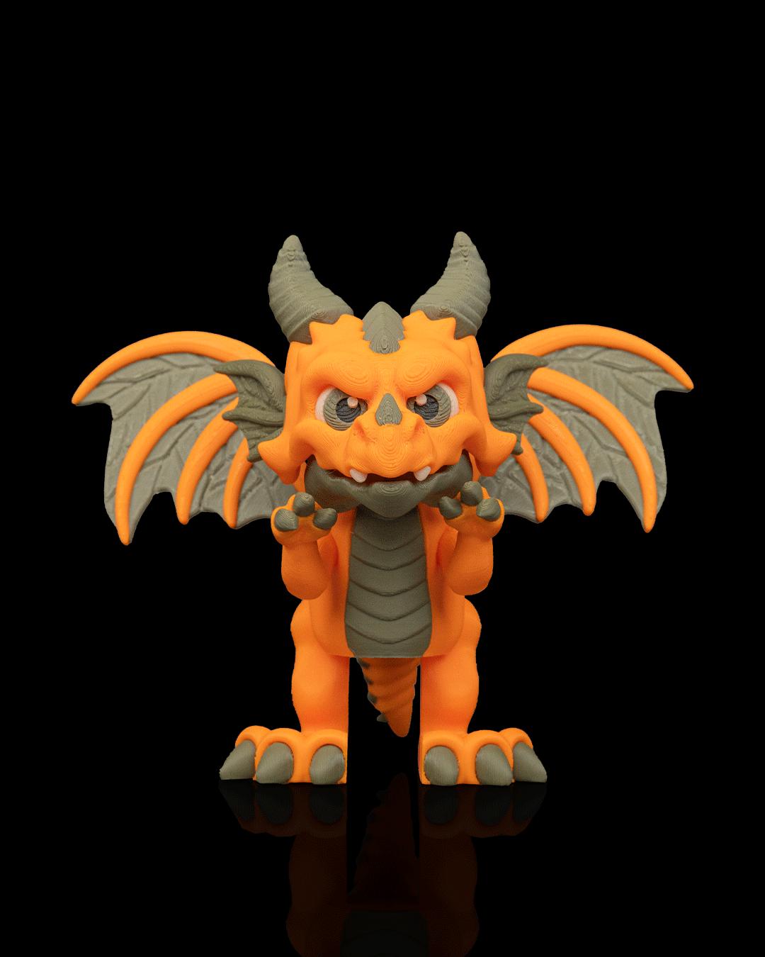 Pumpkin Dragon Figurine, Creepy Cute 3D Printed Fall Collectible, Gothic Desk Decor, Dragon Lover Gift Idea