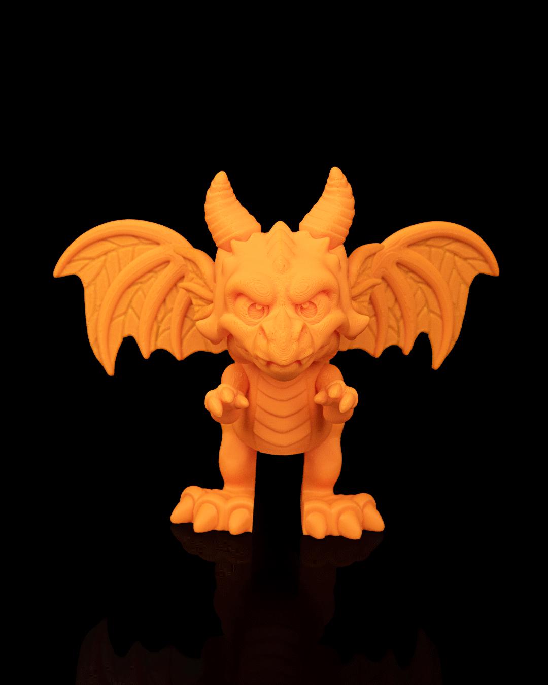 Pumpkin Dragon Figurine, Creepy Cute 3D Printed Fall Collectible, Gothic Desk Decor, Dragon Lover Gift Idea