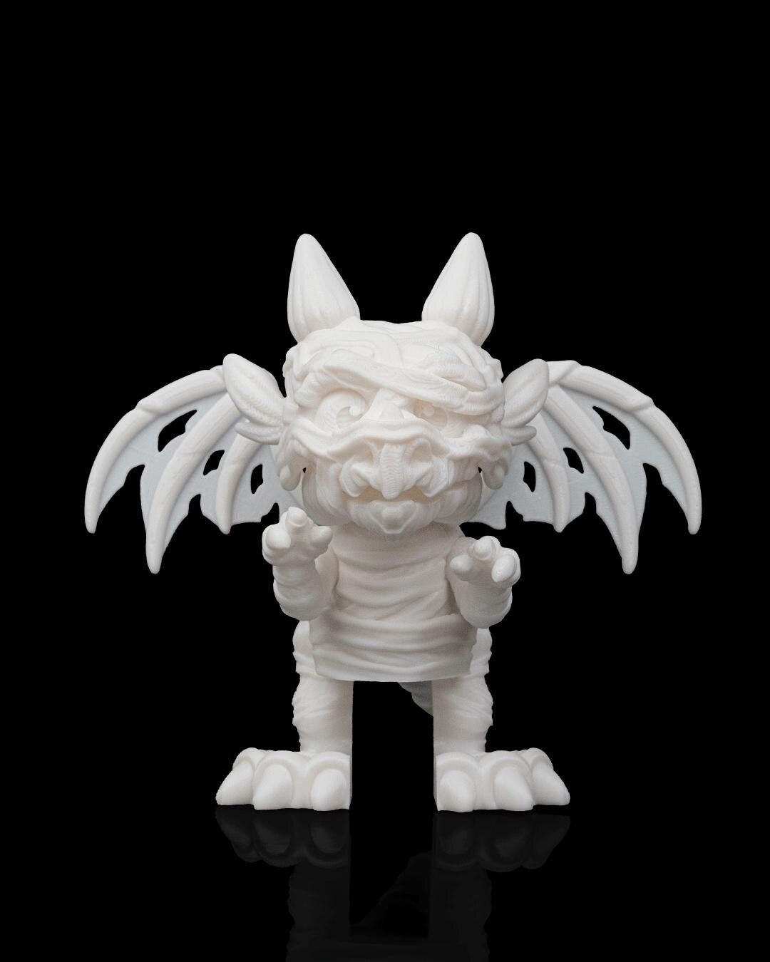 Mummy Dragon Figurine, Creepy Cute 3D Printed Fantasy Collectible, Spooky Shelf Decor, Gift for Dragon Lovers