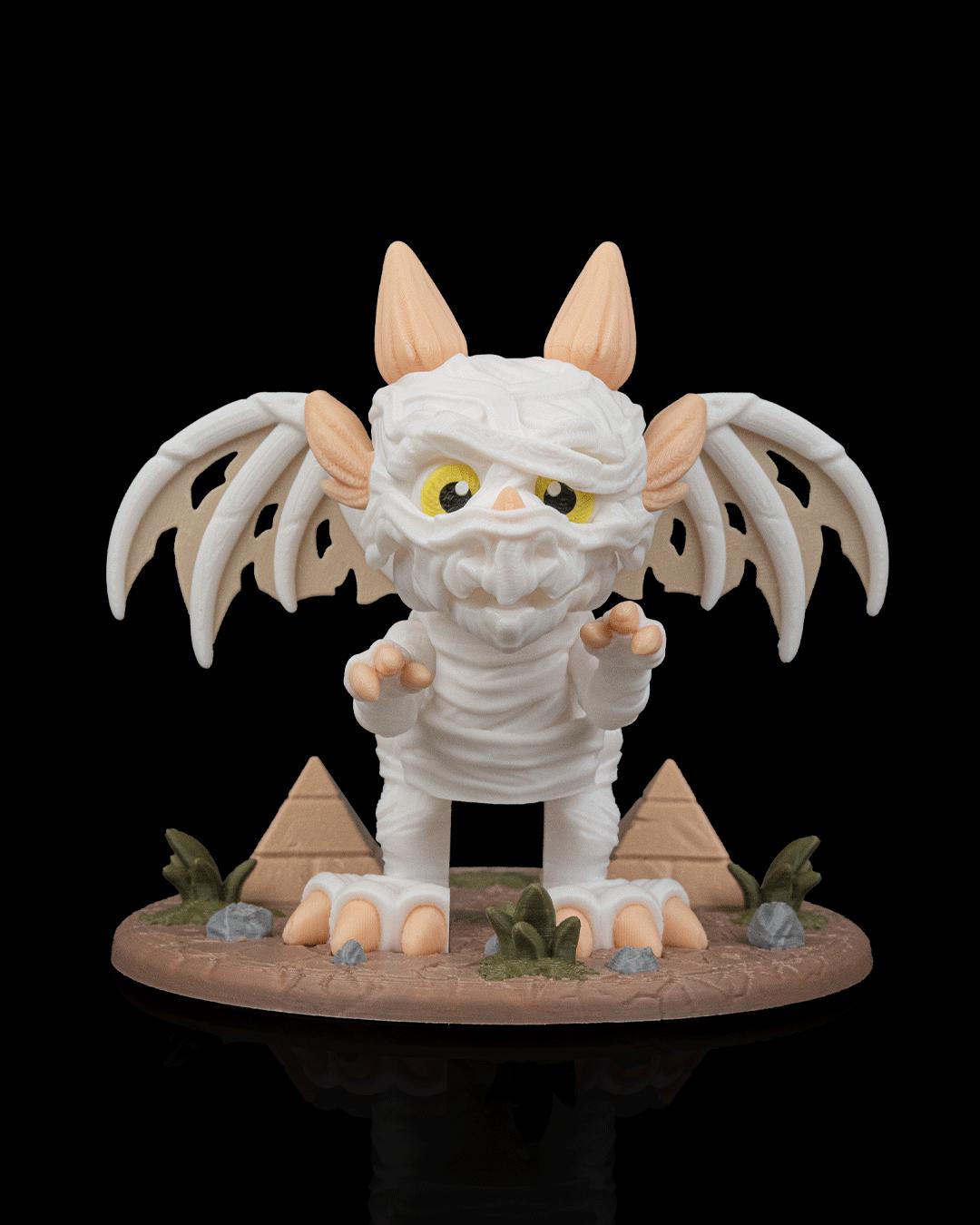 Mummy Dragon Figurine, Creepy Cute 3D Printed Fantasy Collectible, Spooky Shelf Decor, Gift for Dragon Lovers