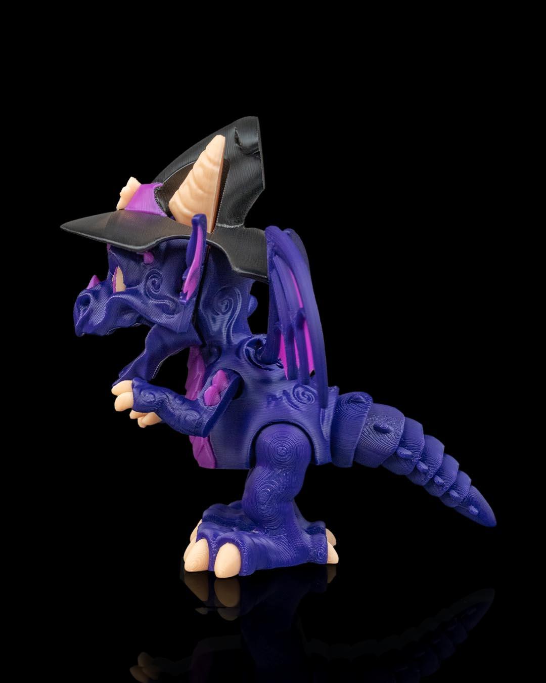 Witch Dragon Figurine, Creepy Cute 3D Printed Fantasy Statue, Gothic Desk Decor, Dragon Lover Gift Idea