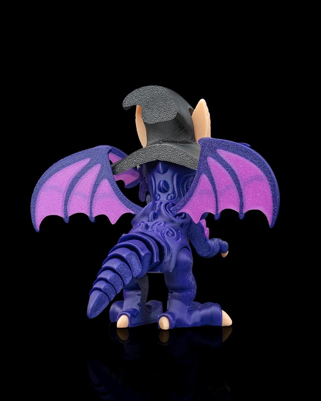 Witch Dragon Figurine, Creepy Cute 3D Printed Fantasy Statue, Gothic Desk Decor, Dragon Lover Gift Idea