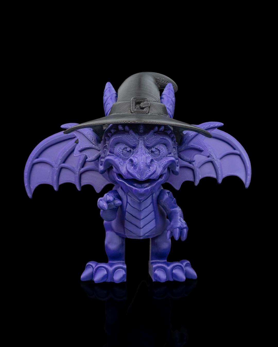 Witch Dragon Figurine, Creepy Cute 3D Printed Fantasy Statue, Gothic Desk Decor, Dragon Lover Gift Idea