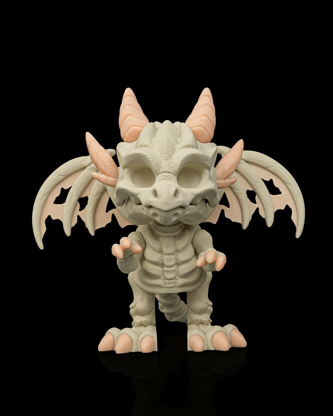 Undead Dragon Figurine, Creepy Cute 3D Printed Collectible, Gothic Shelf Decor, Gift for Dragon Lovers