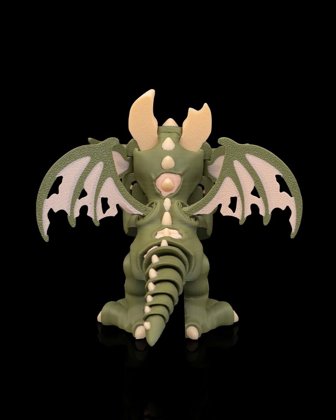 Zombie Dragon Figurine, Creepy Cute 3D Printed Statue, Gothic Desk Decor, Dragon Lover Gift