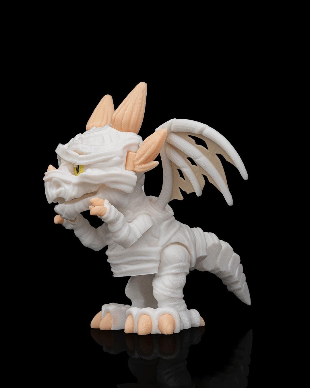 Mummy Dragon Figurine, Creepy Cute 3D Printed Fantasy Collectible, Spooky Shelf Decor, Gift for Dragon Lovers