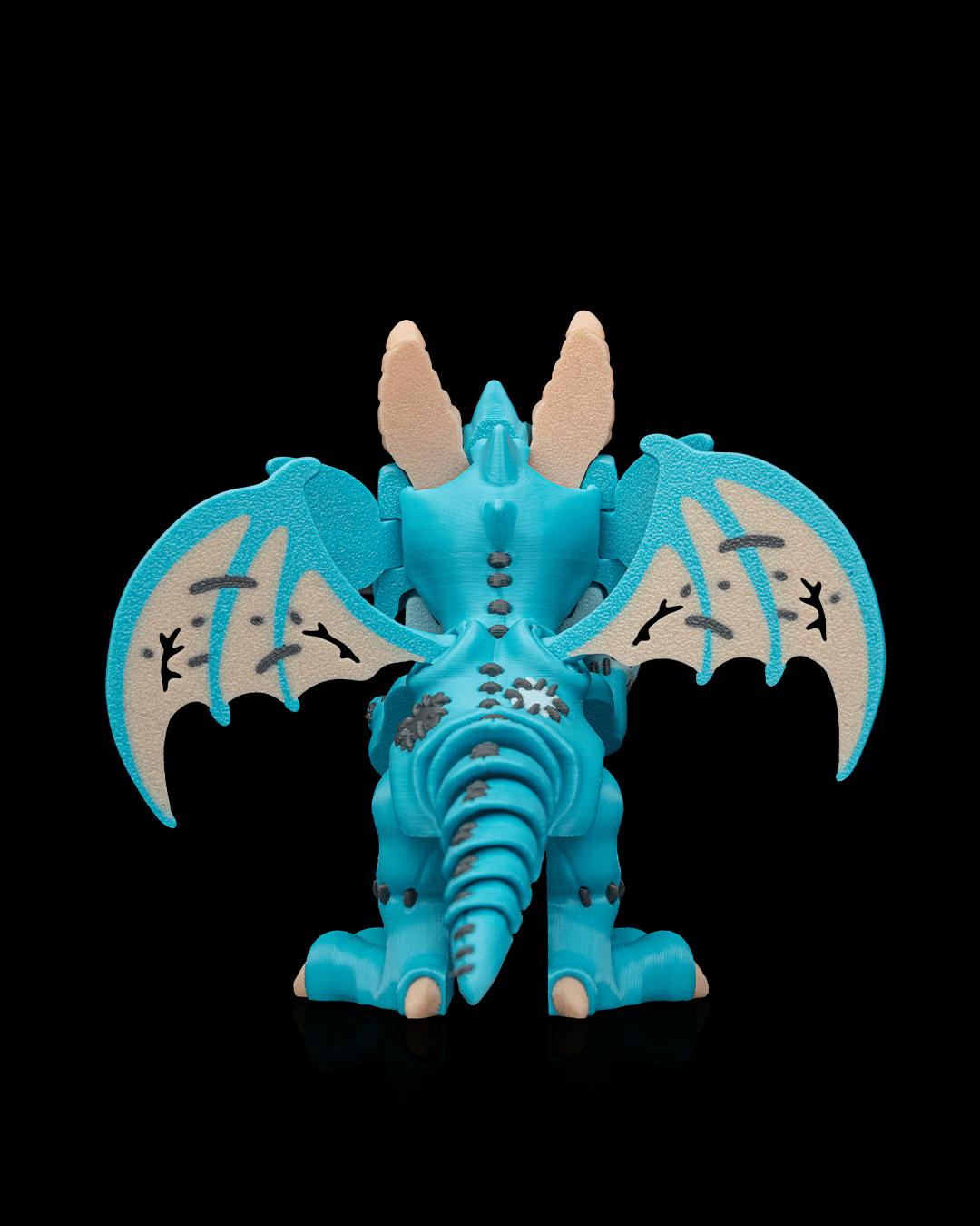 Franken Dragon Figurine, Creepy Cute 3D Printed Monster Collectible, Gothic Shelf Decor, Dragon Lover Gift