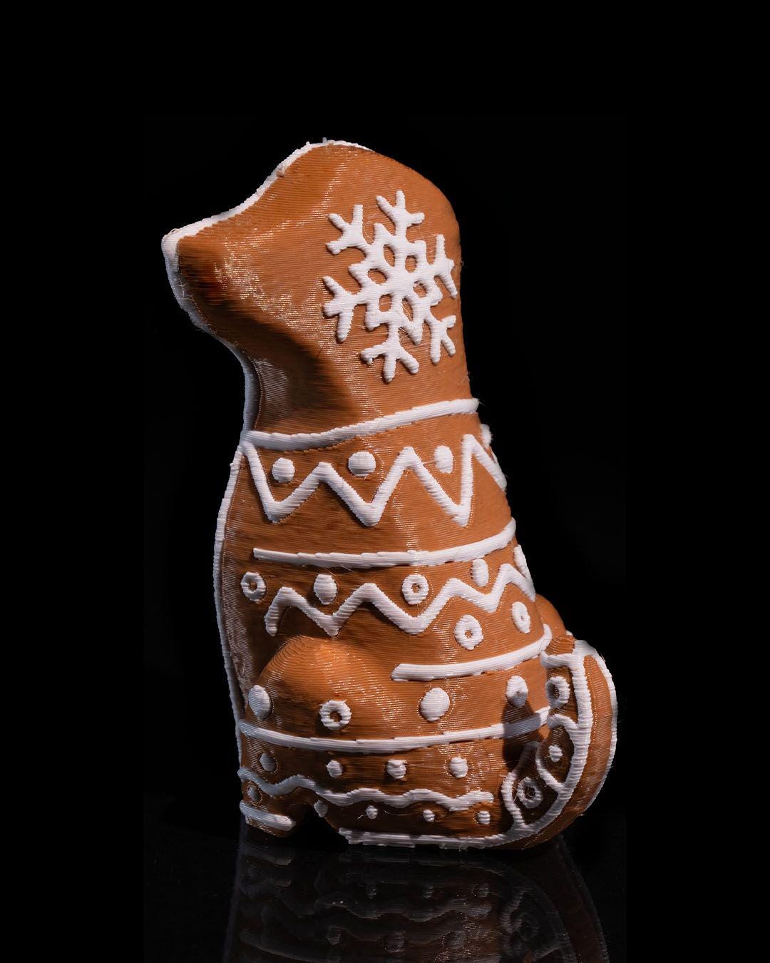 3D Printed Gingerbread Animal Ornaments: Holiday Decor Set