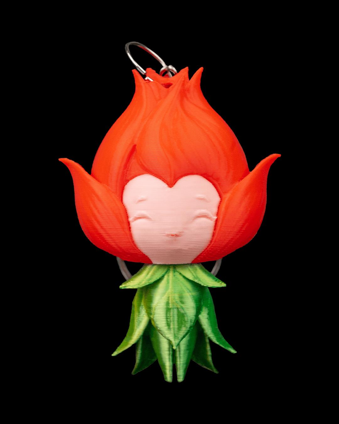 Forest Spirit Keychain Set: 3D Printed Plant Elementals, Whimsical Fantasy Charms