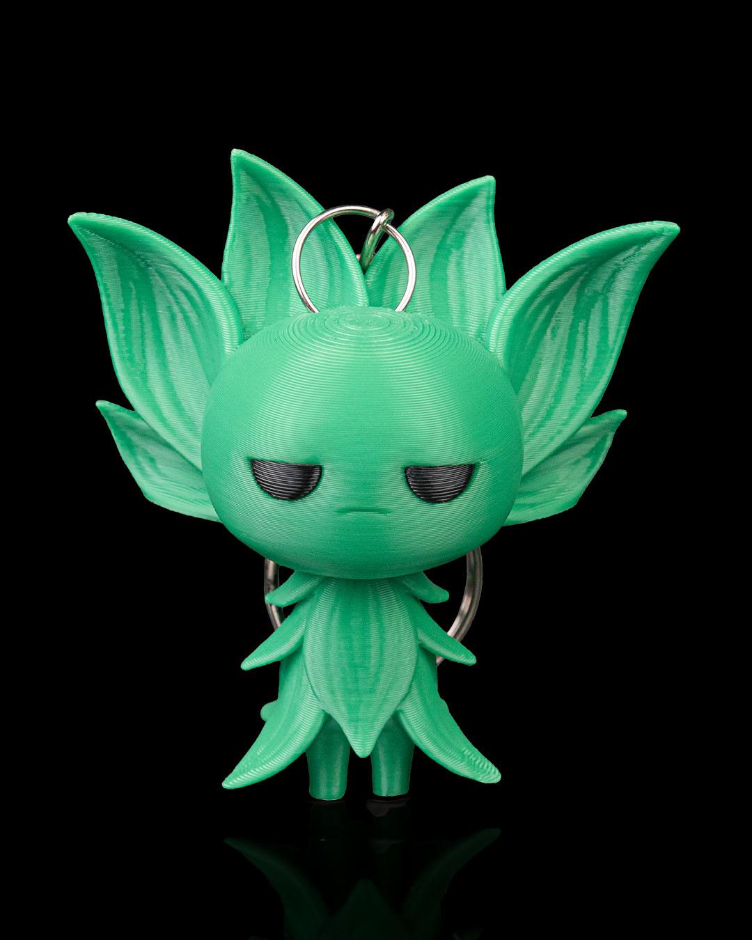 Forest Spirit Keychain Set: 3D Printed Plant Elementals, Whimsical Fantasy Charms