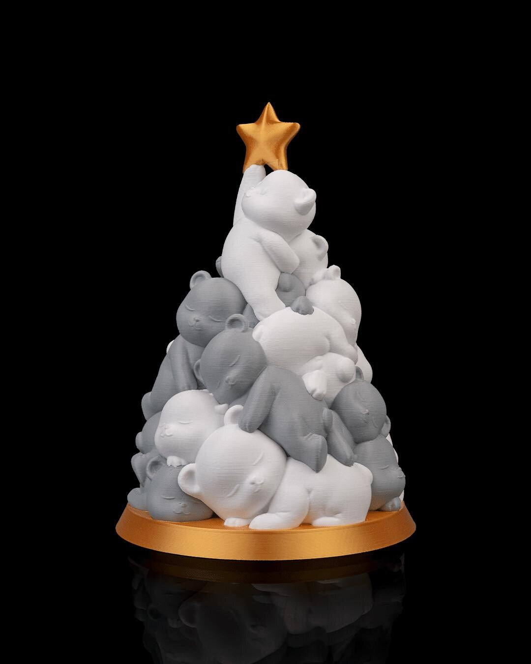 Beary Christmas LED Tree Lamp with Warm Candle Glow