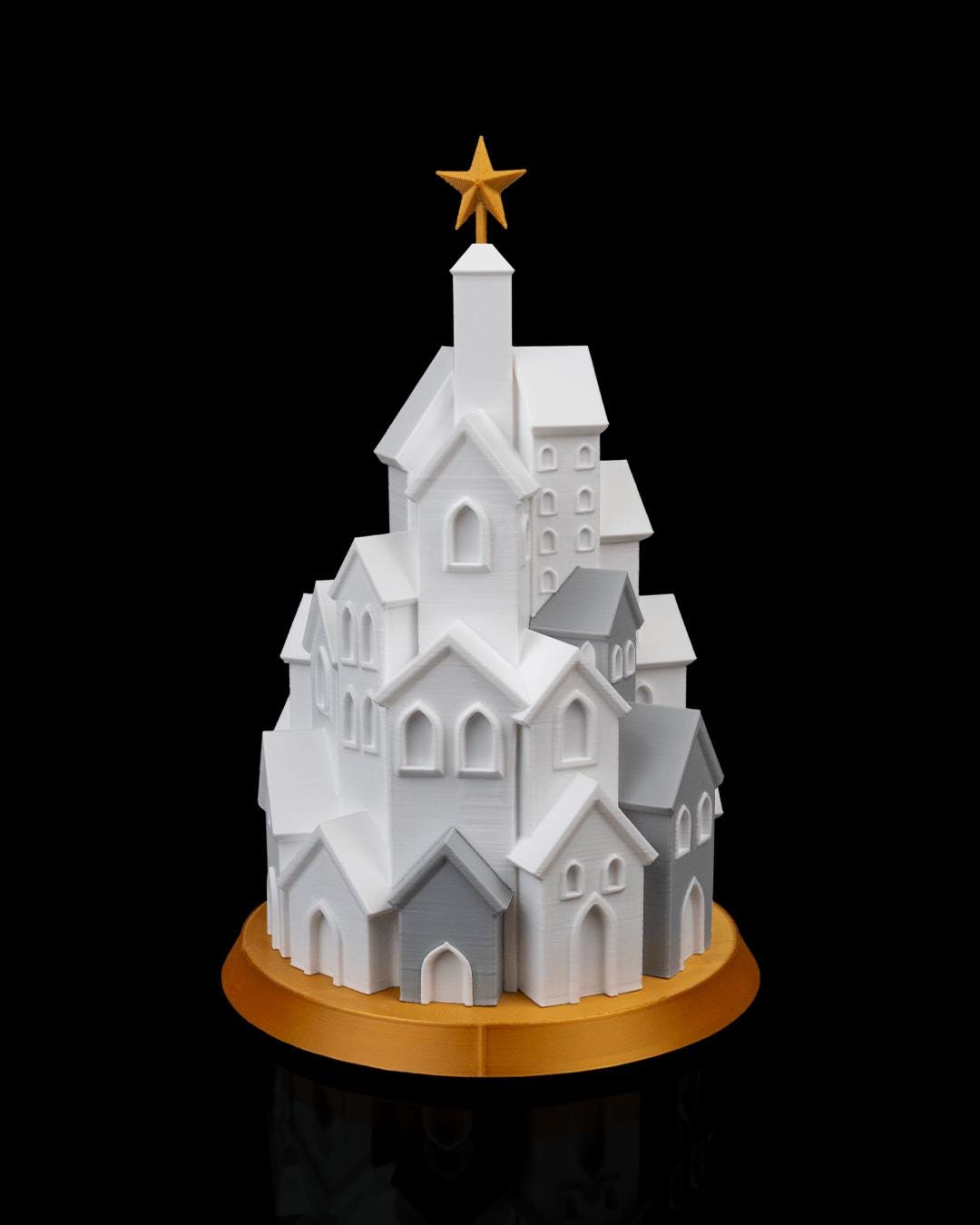 Winter Village Christmas LED Tree Lamp with Warm Candle Glow