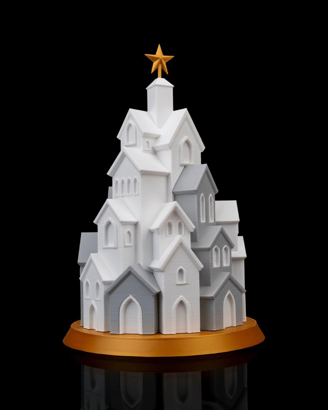 Winter Village Christmas LED Tree Lamp with Warm Candle Glow