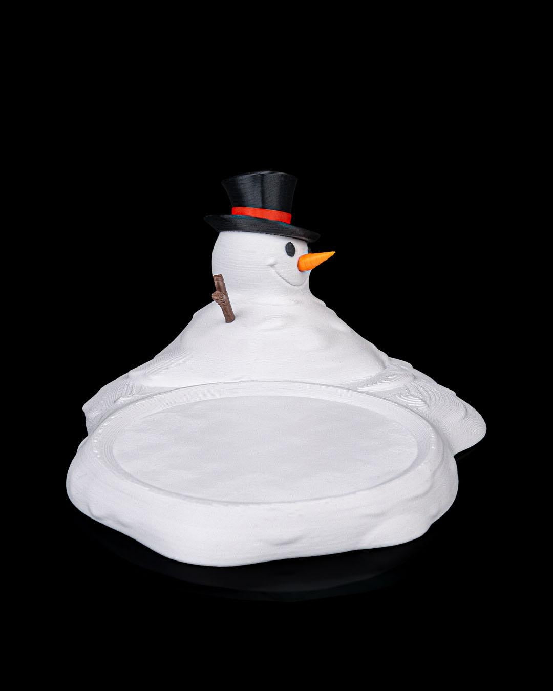 Meltproof Snowman Coaster – 3D Printed Christmas Decoration