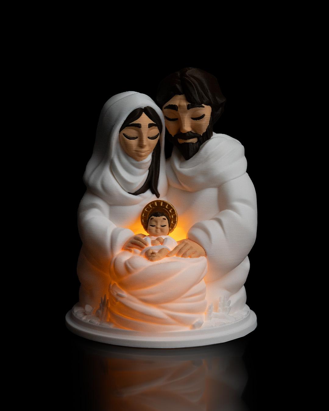 Holy Family Baby Jesus Light Lamp Nativity Scene Christmas Decor Gift for Christian Homes