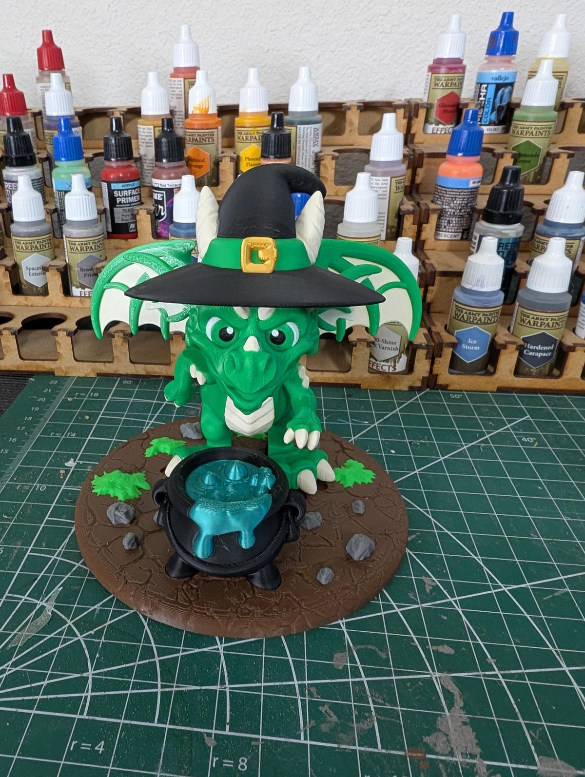 Witch Dragon Figurine, Creepy Cute 3D Printed Fantasy Statue, Gothic Desk Decor, Dragon Lover Gift Idea