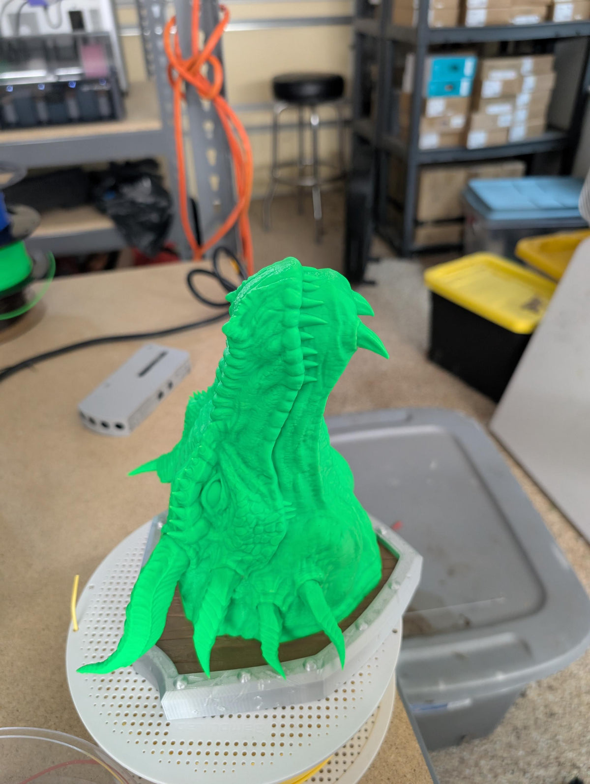 Western Dragon Head Trophy Wall Mount- 3D Printed, Ready to Paint