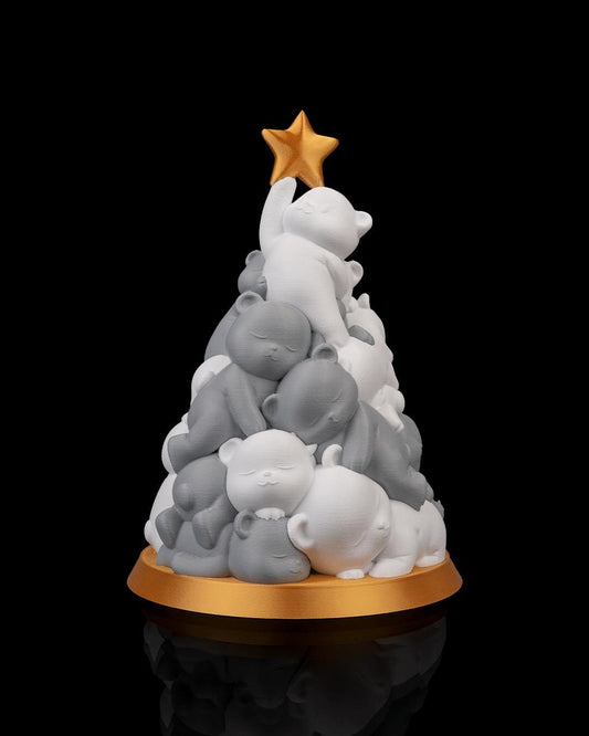 Beary Christmas LED Tree Lamp with Warm Candle Glow