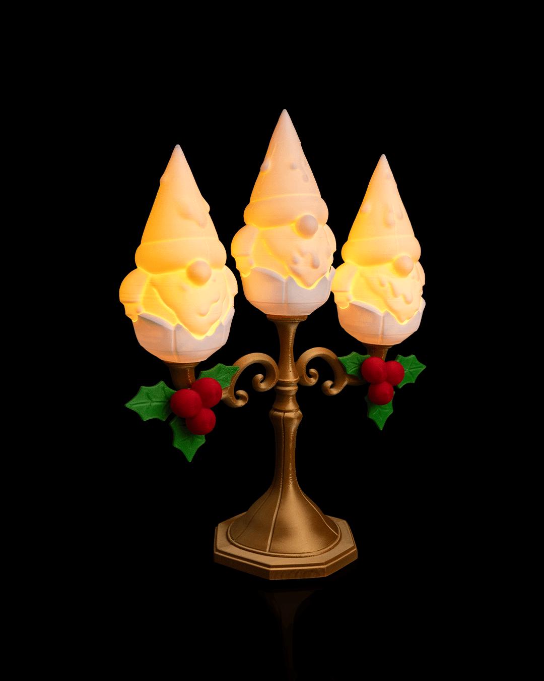 Gnomedelabra - Table Lamp - Christmas LED Candle Decor Collection