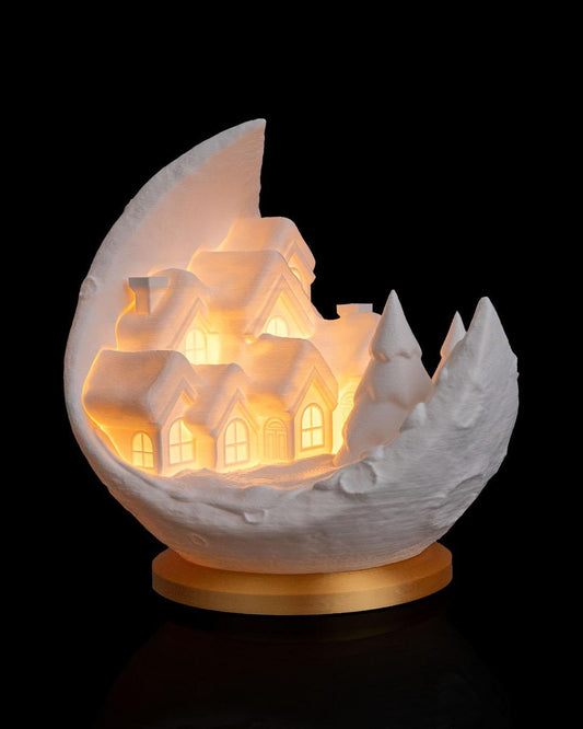 Village on the Moon - Table Lamp - Christmas LED Candle Decor Collection