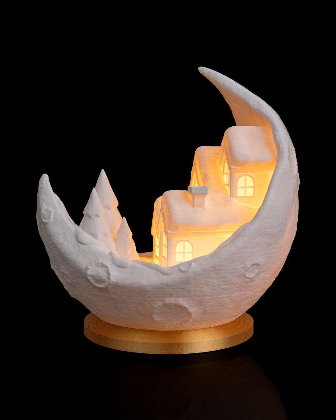 Village on the Moon - Table Lamp - Christmas LED Candle Decor Collection