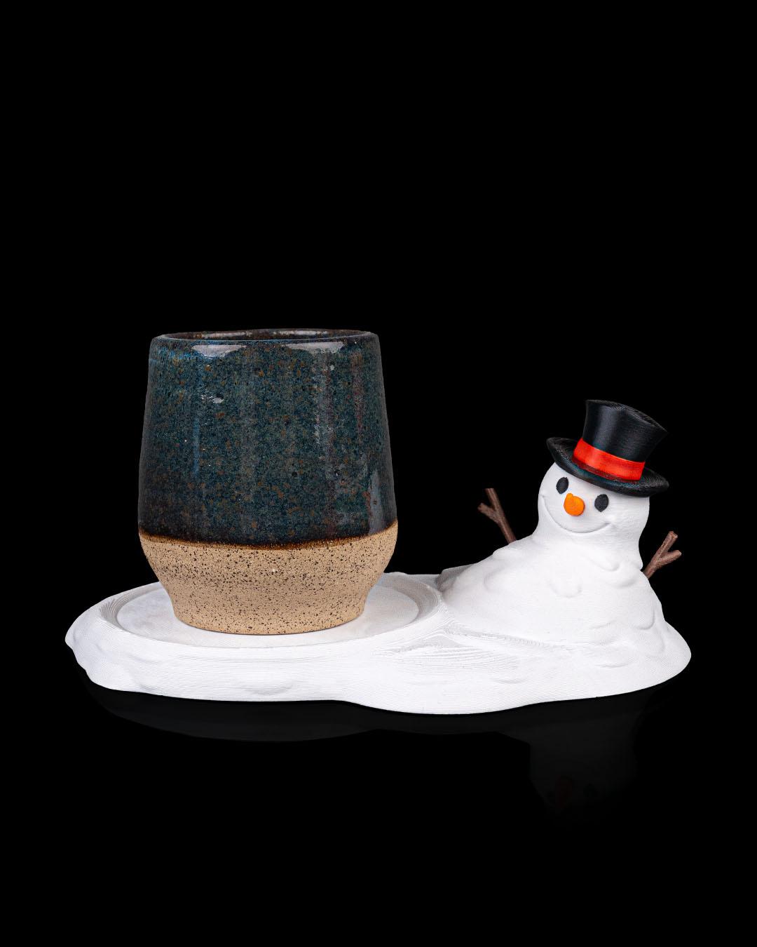 Meltproof Snowman Coaster – 3D Printed Christmas Decoration