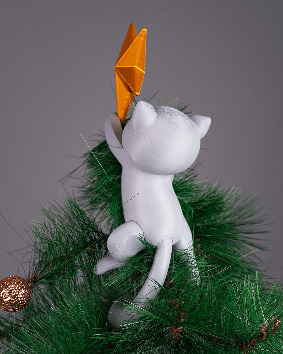 Meowy Christmas Cat Tree Topper – Holiday Ornament