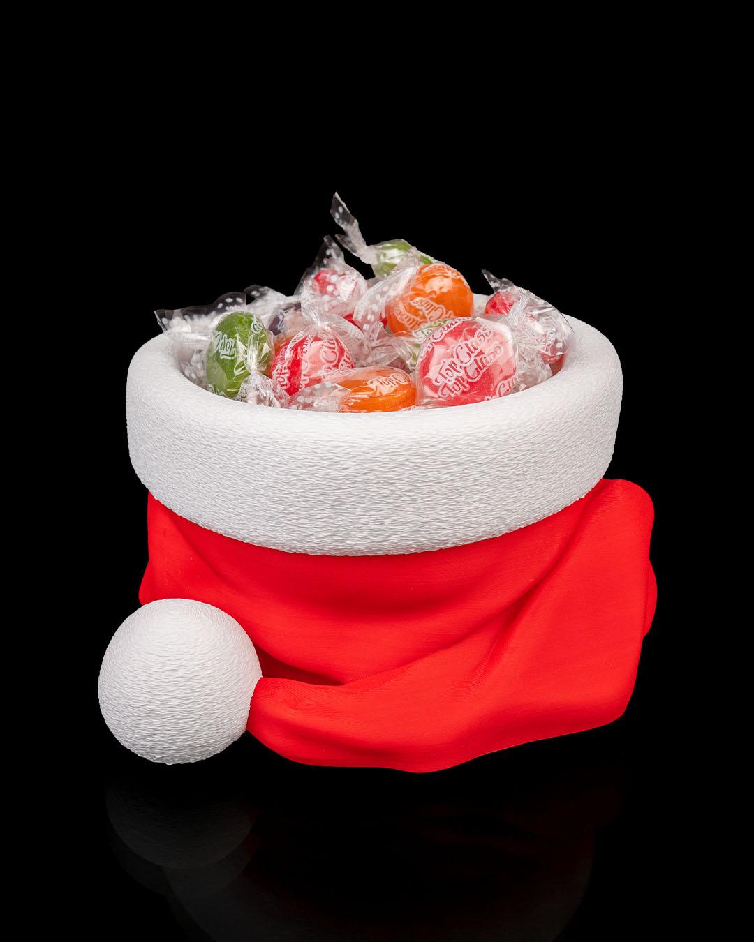 Santa Hat Bowl –Candy Container Festive Christmas Decoration