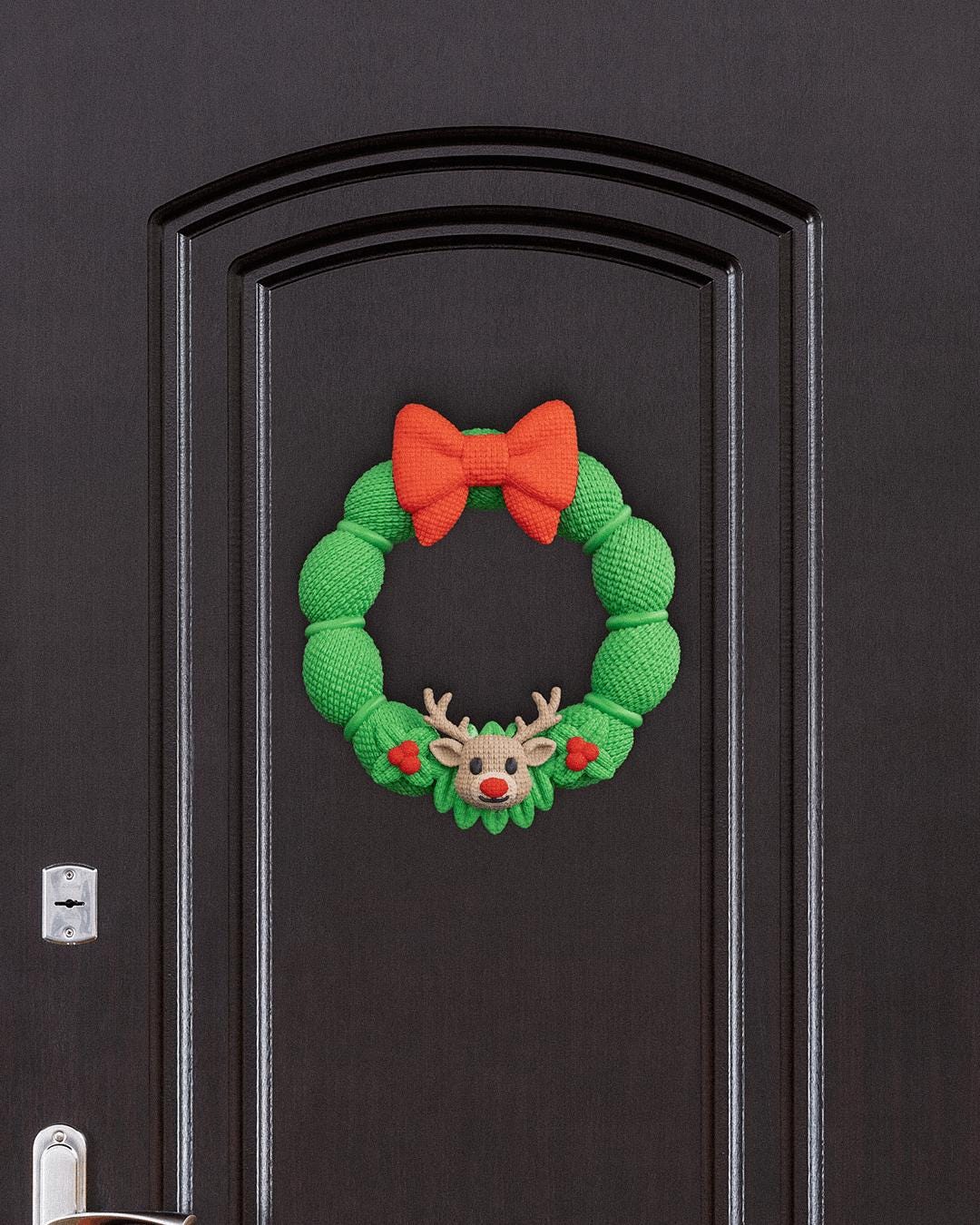 Reindeer Door Wreath - Vibrant Christmas Decor