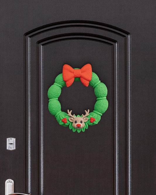 Reindeer Door Wreath - Vibrant Christmas Decor