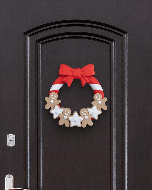 Gingerbread Man Wreath -  Vibrant 3D Printed Christmas Wreath Collection