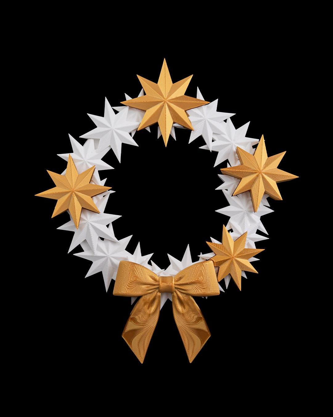 Starry Wreath - Vibrant 3D Printed Christmas Wreath Collection