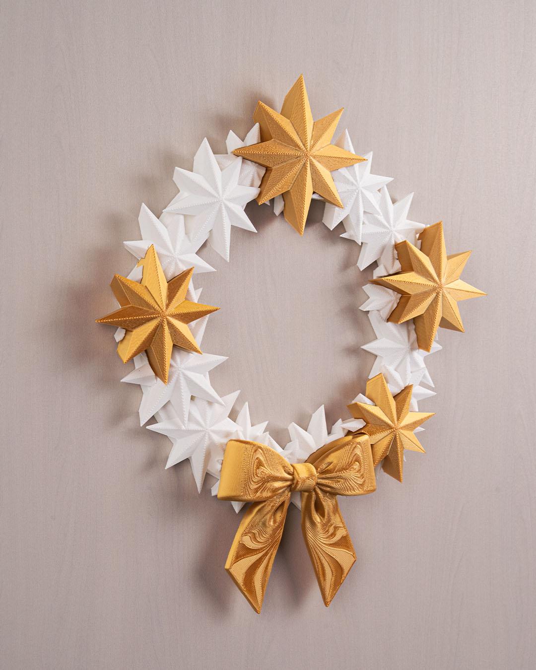 Starry Wreath - Vibrant 3D Printed Christmas Wreath Collection