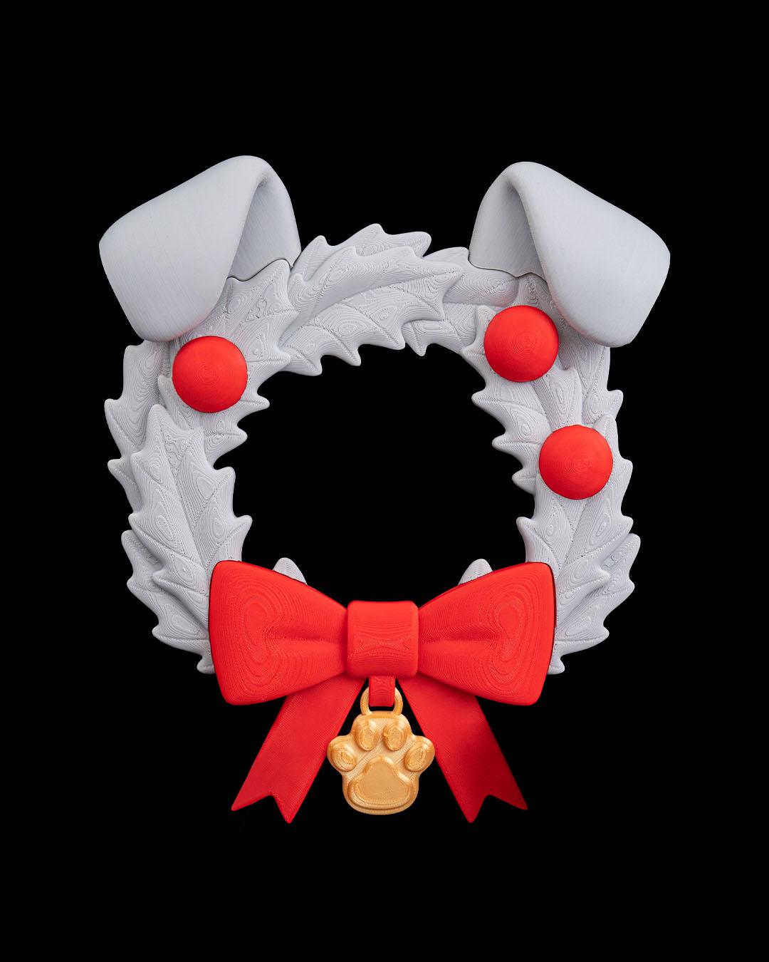 Santa Paws Dog - Vibrant 3D Printed Christmas Wreath Collection