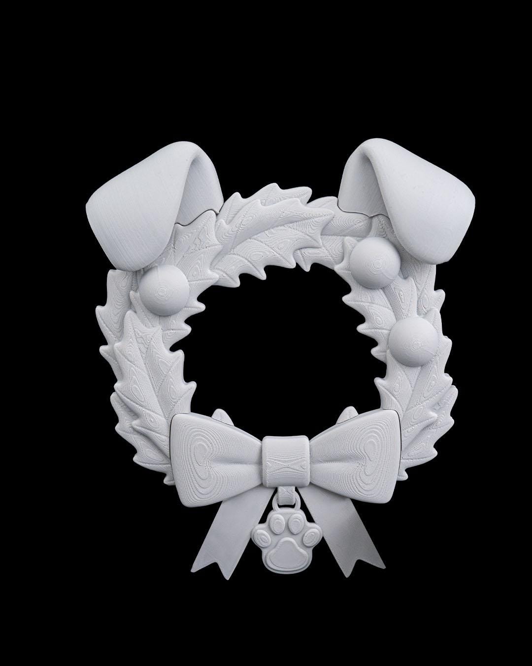 Santa Paws Dog - Vibrant 3D Printed Christmas Wreath Collection