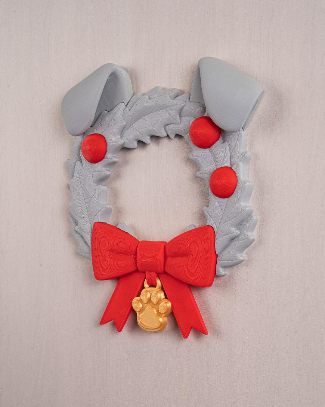 Santa Paws Dog - Vibrant 3D Printed Christmas Wreath Collection