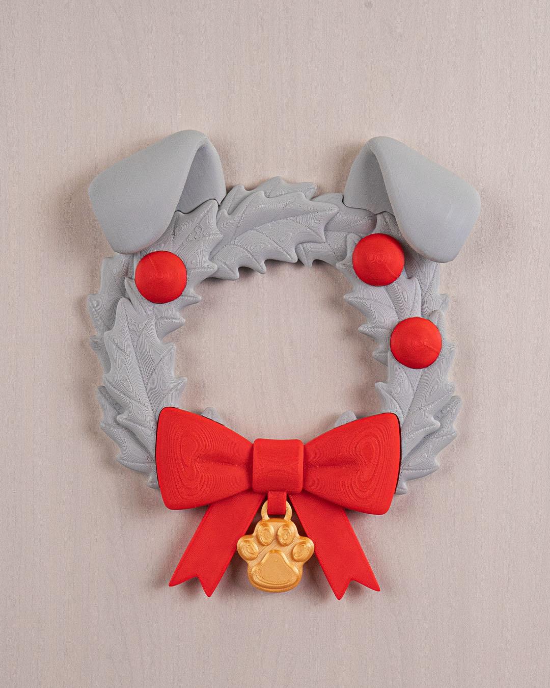 Santa Paws Dog - Vibrant 3D Printed Christmas Wreath Collection