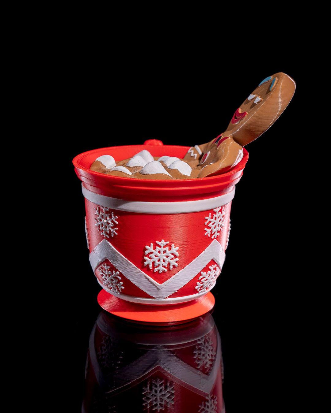 Gingerbread Man Holiday Mug – Hot Cocoa Jacuzzi with Secret Storage