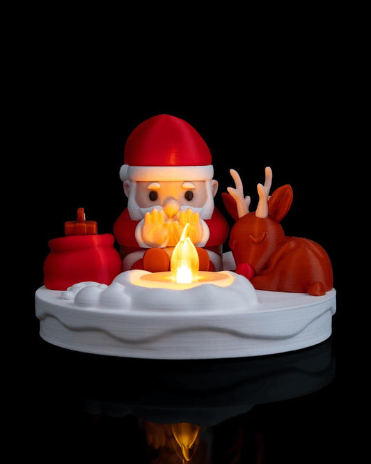 Santa’s Bonfire - Table Lamp - Christmas LED Candle Decor Collection