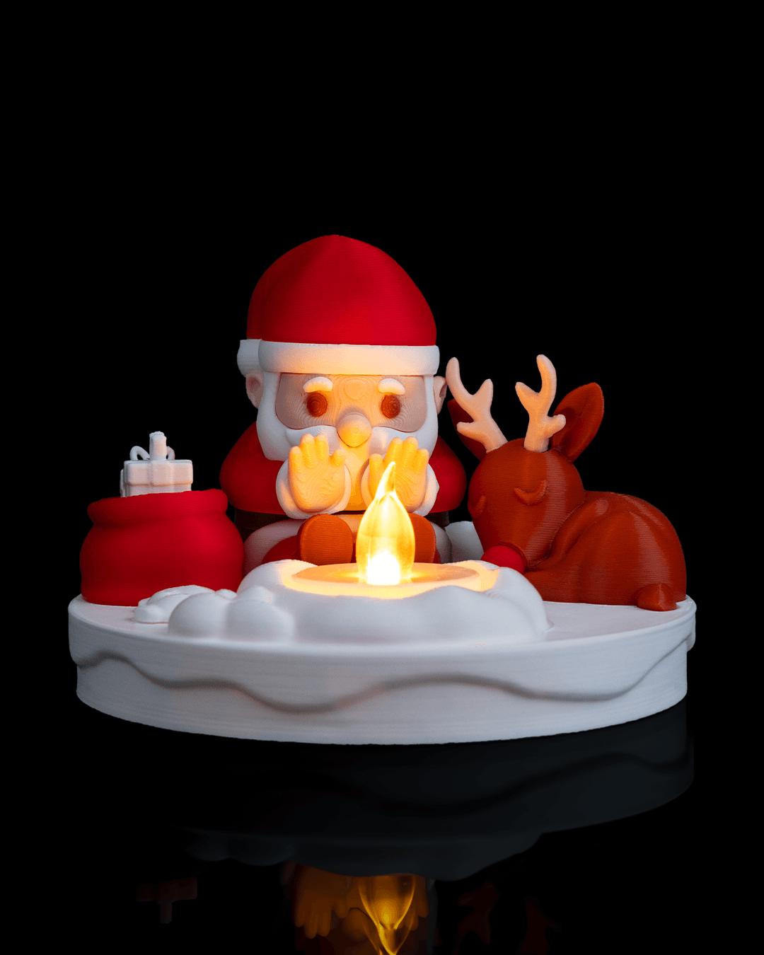 Santa’s Bonfire - Table Lamp - Christmas LED Candle Decor Collection