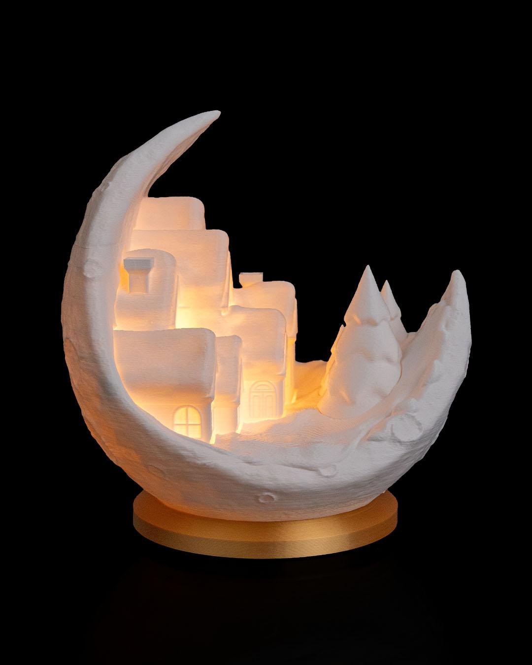 Village on the Moon - Table Lamp - Christmas LED Candle Decor Collection