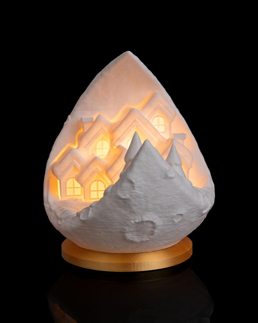Village on the Moon - Table Lamp - Christmas LED Candle Decor Collection