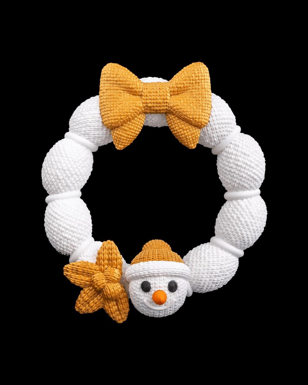 Snowman Wreath - Vibrant 3D Printed Christmas Wreath Collection