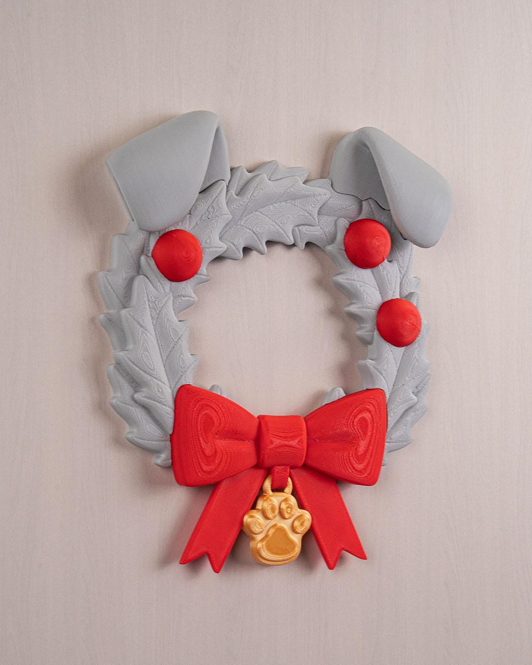 Santa Paws Dog - Vibrant 3D Printed Christmas Wreath Collection