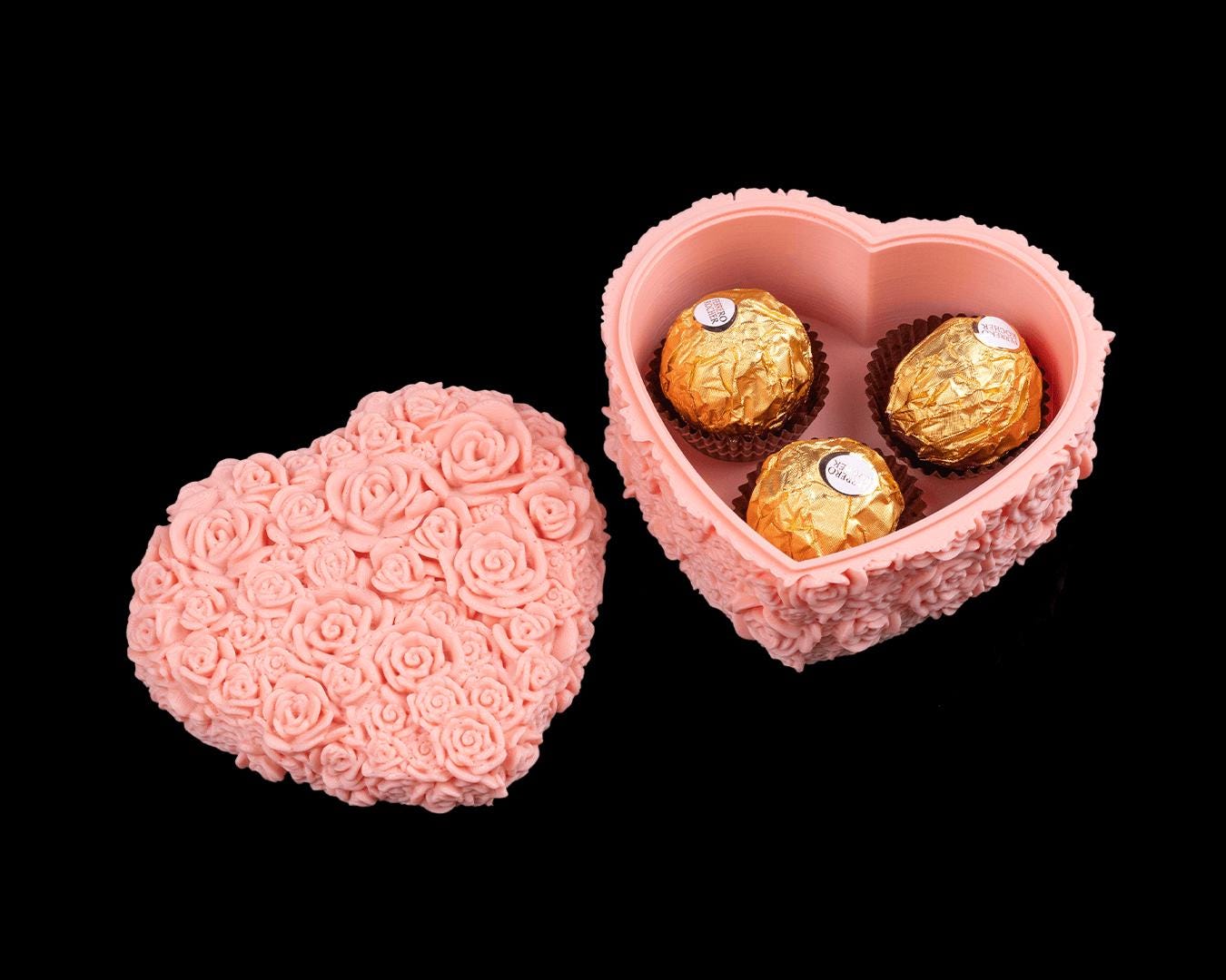 Rose Heart Shaped Candy holder or Jewelry box