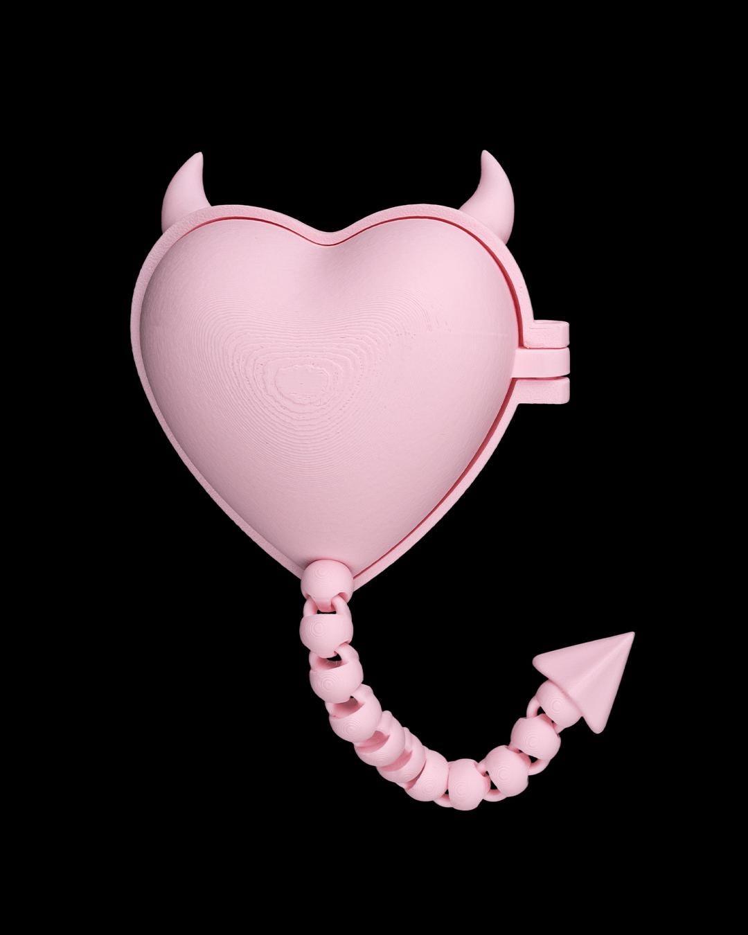Devil Heart Shaped Candy Box with Purple Horns and Tail