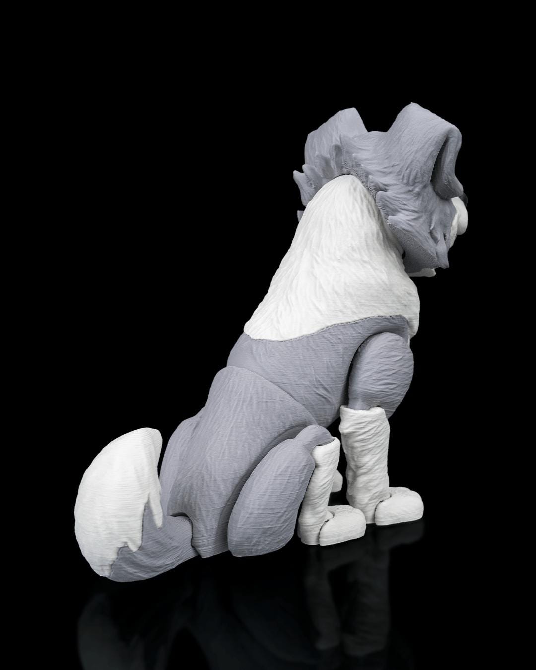 Articulated Border Collie Figurine, Flexible 3D Printed Fidget Dog Toy, Custom Color Desk Decor, Gift for Dog Mom & Collie Lover