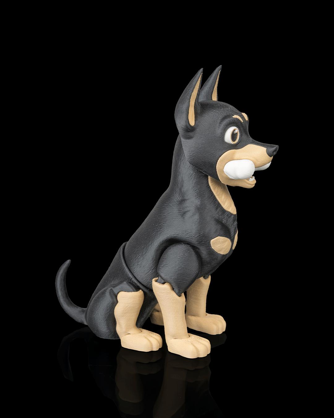 Articulated Dobermann Figurine, Flexible 3D Printed Fidget Dog Toy, Custom Color Dobermann Desk Decor, Gift for Dog Mom & Dobie Lover