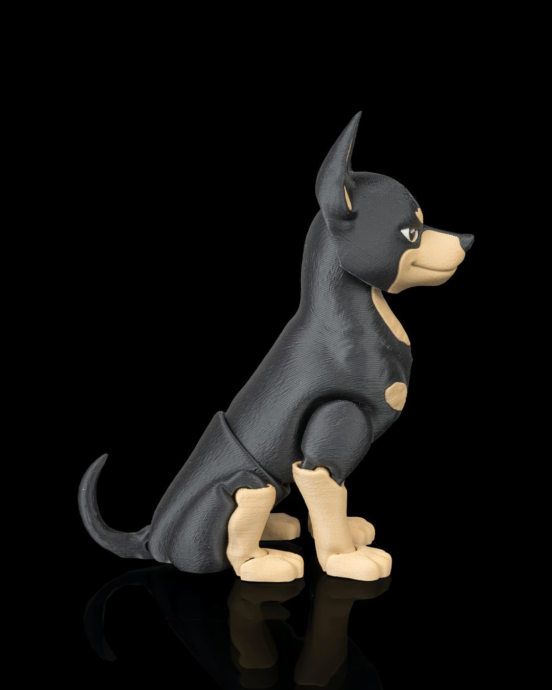 Articulated Dobermann Figurine, Flexible 3D Printed Fidget Dog Toy, Custom Color Dobermann Desk Decor, Gift for Dog Mom & Dobie Lover