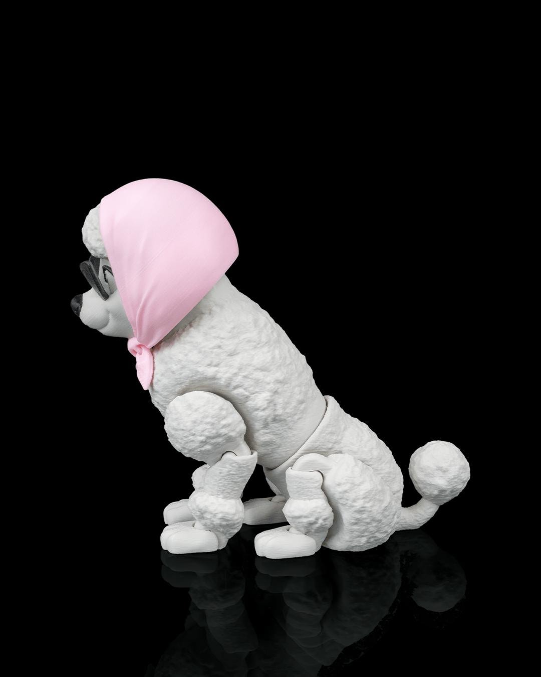 Articulated Poodle Figurine, Flexible 3D Printed Fidget Dog Toy, Custom Color Poodle Desk Decor, Gift for Dog Mom & Poodle Lover